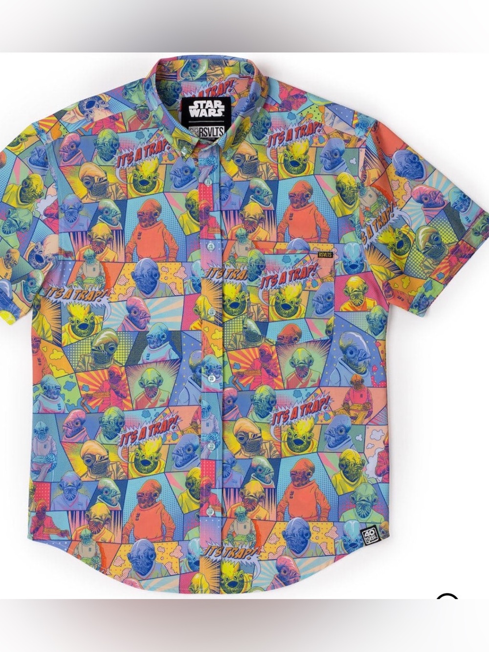 RSVLTS STAR WARS "IT'S A TRAP!" KUNUFLEX Short Sleeve Shirt Size Small